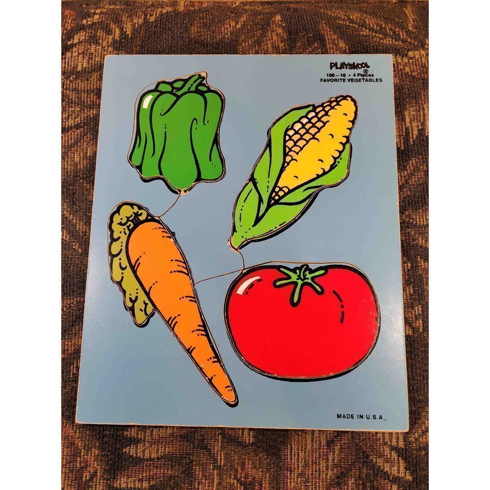 Vintage Playskool Vegetable Wood Puzzle